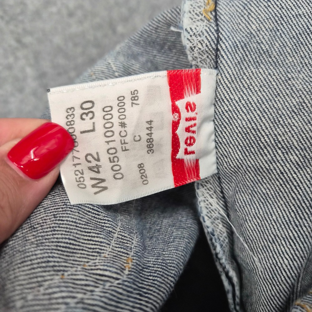 Levi's 501 Original Fit Jeans Mens 42x30 Dark Wash Indigo Button Fly 00501-0000 - Picture 7 of 11